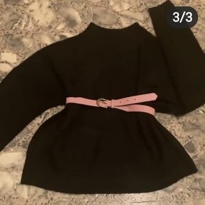 Beautiful soft vintage sweater with matching pink belt